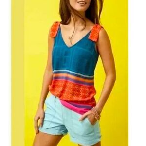 CAbi #5787 Nomad Shoulder Tie Top Multicolor Size Large
